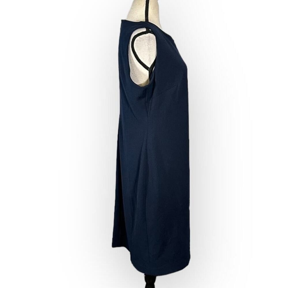 Tommy Hilfiger Sheath Dress Women's 12 Navy Blue Sleeveless Button Accent - Picture 5 of 7